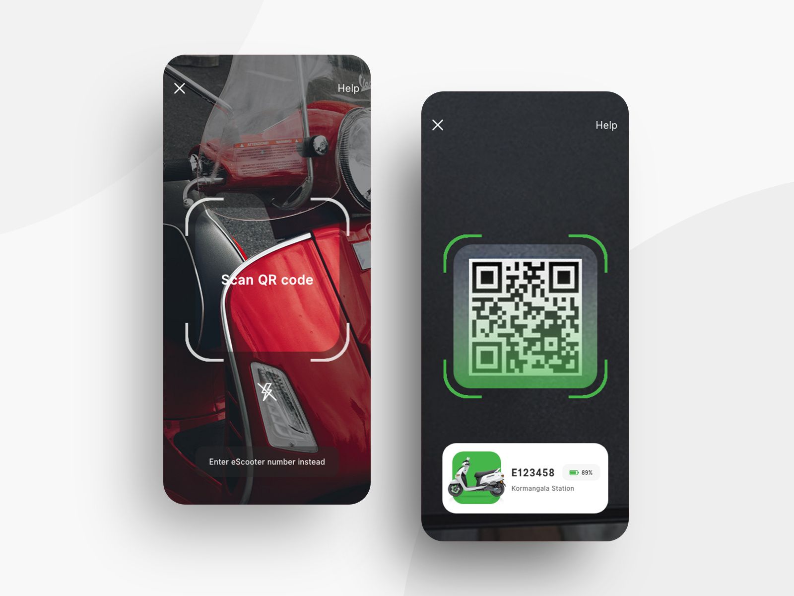 QR code scanning is a must-have feature in the e-scooter sharing app