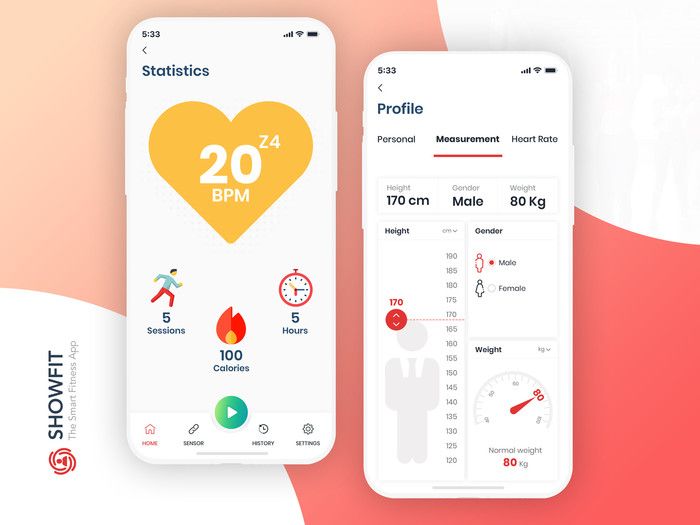 Users of fitness &amp; workout applications expect your app to track their health parameters (*image by [Nimit ](https://dribbble.com/vivify){ rel="nofollow" .default-md}*)
