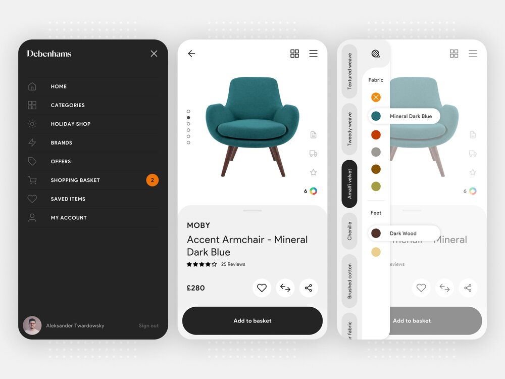 For custom mobile app development for retail business, think about adding the sign-up feature (*image by [B A H U R 7 8](https://dribbble.com/bahur78){ rel="nofollow" target="_blank" .default-md}*)