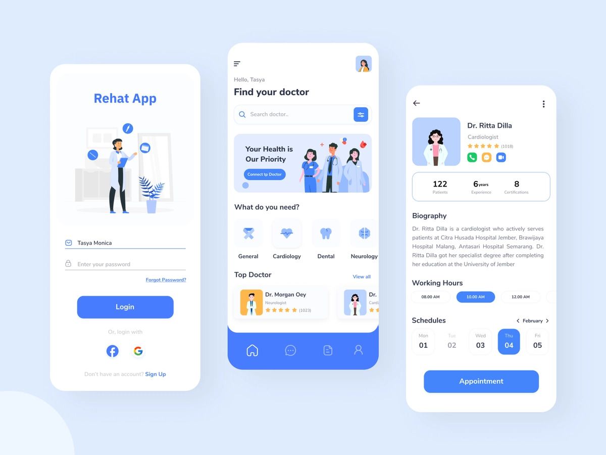 Health insurance companies can use IoT devices for remote patient monitoring (*image by [gandkurniawan](https://dribbble.com/gandkurniawan){ rel="nofollow" target="_blank" .default-md}*)