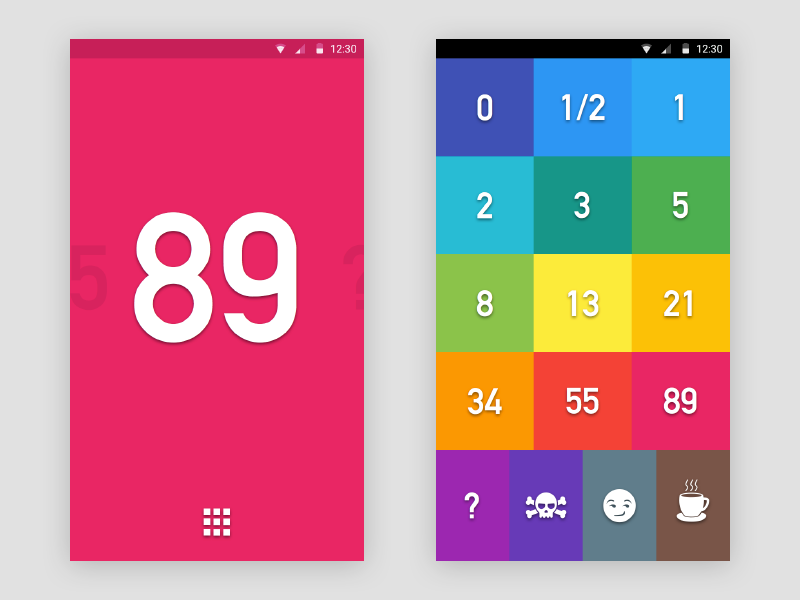 An example of poker planning cards (*image by [Andrew Millar](https://dribbble.com/andrewmillar){ rel="nofollow" .default-md}*)