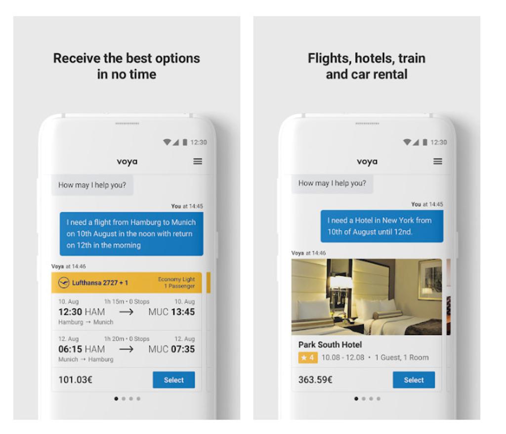 Shots from the Voya App