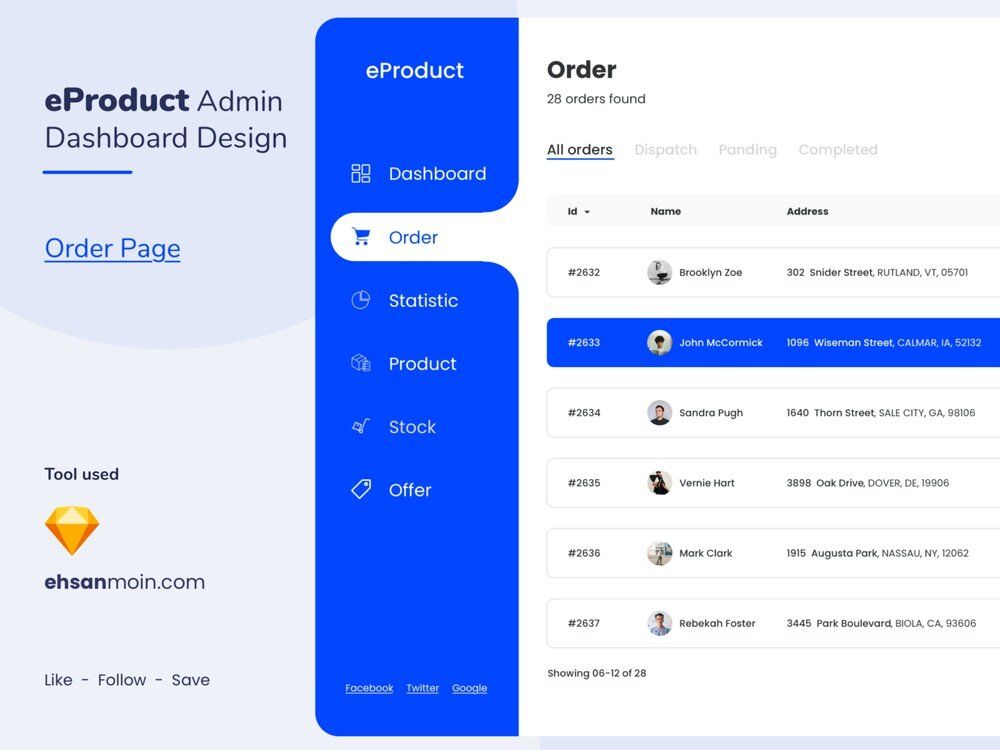 To manage the ordering flow, you’ll need the order screen with all necessary information (*image by [𝐄𝐡𝐬𝐚𝐧 𝐌𝐨𝐢𝐧](https://dribbble.com/ehsanmoin){ rel="nofollow" target="_blank" .default-md}*)