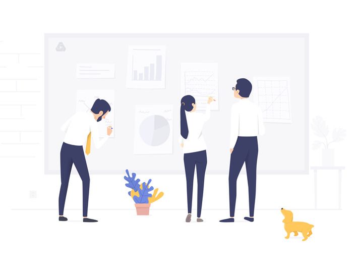 Your new remote developers can share their experience and skills with your in-house team (*image by [Hb1n](https://dribbble.com/Hb1n){ rel="nofollow" .default-md}*)