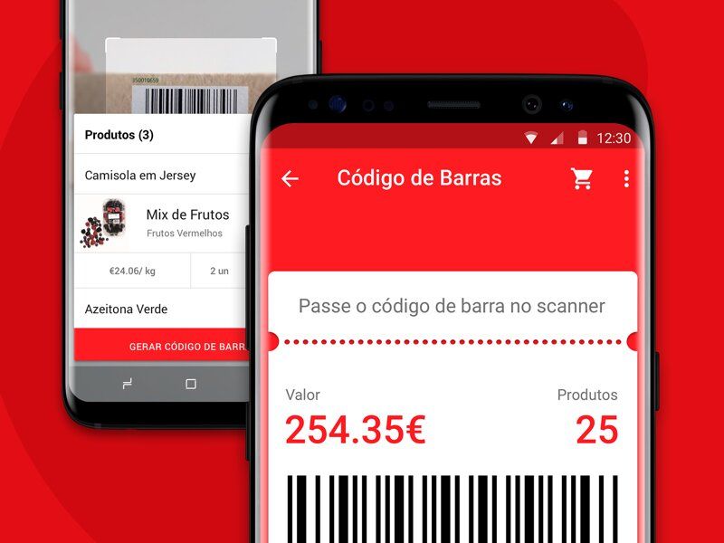 With barcode scanning system, customers can scan all their products and pay at the self-checkout point (*image by [Manoel Andreis Fernandes](https://dribbble.com/manoelandreis){ rel="nofollow" target="_blank" .default-md}*)