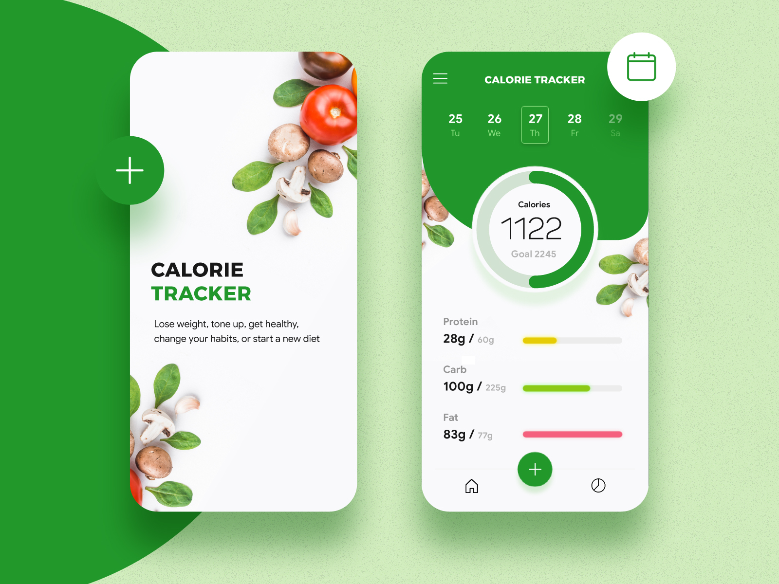 An example of food tracking app