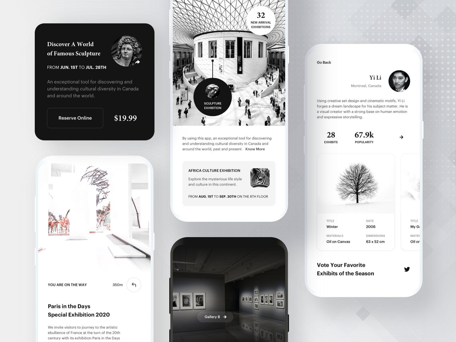 With a museum app, you can replace your paper tour guides with the ones on mobile devices (*image by [Yi Li](https://dribbble.com/coreyliyi){ rel="nofollow" target="_blank" .default-md}*)