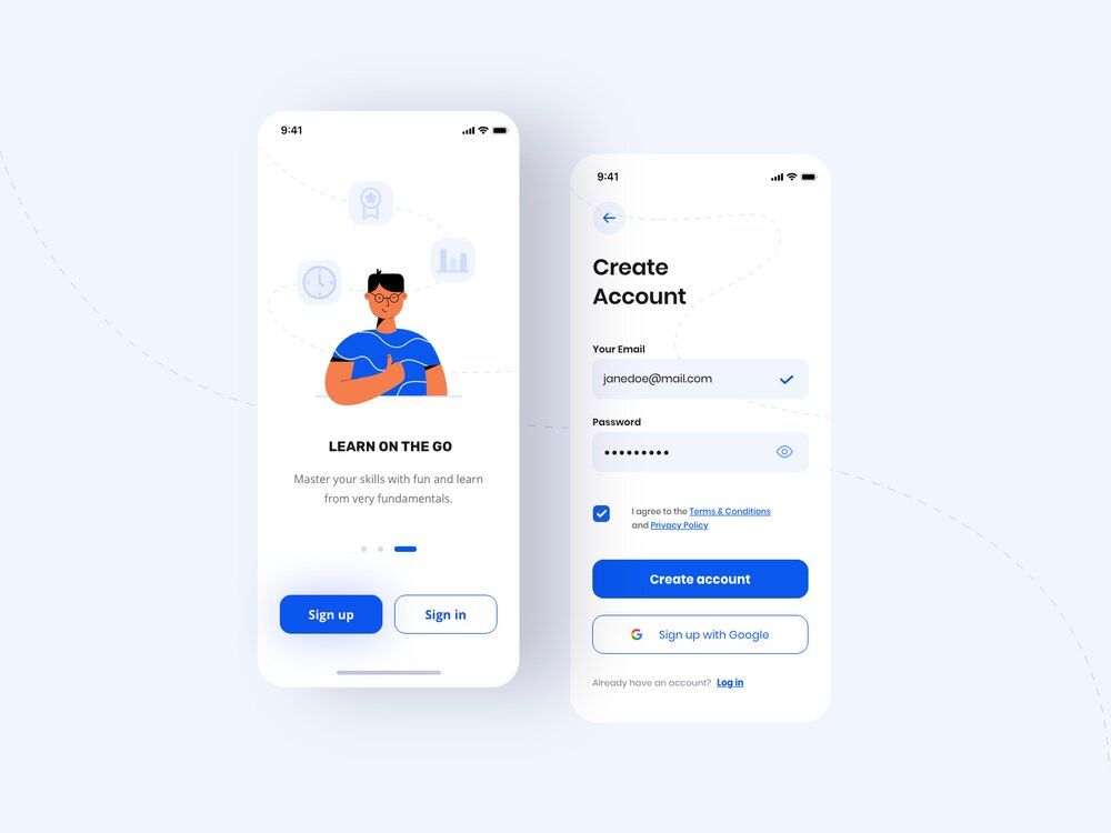 Among other features, the sign-up in a app like Clubhouse is really important since it’s the first time when users experience using an app (*image by [Anna Paraniak](https://dribbble.com/annaparaniak){ rel="nofollow" target="_blank" .default-md}*)