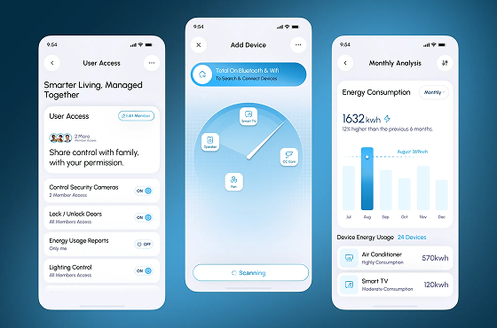 Illustration of the smart energy device app