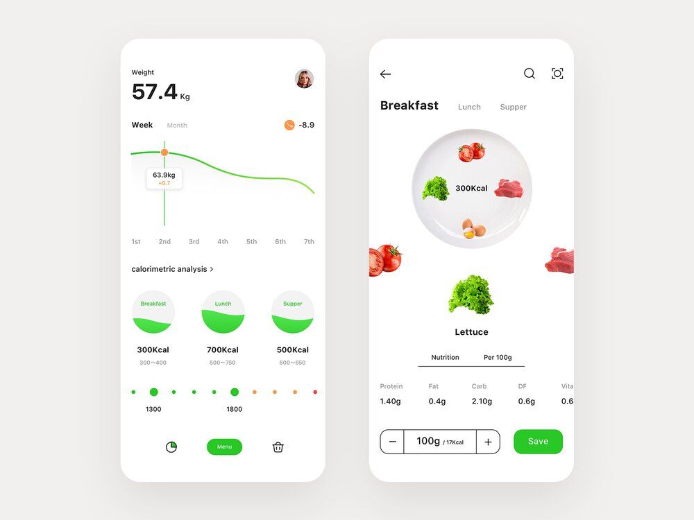 It’s might be a good idea to add features for nutrition control during healthcare mobile app development (*image by [YanBin Tan](https://dribbble.com/YanBin_Tan){ rel="nofollow" target="_blank" .default-md}*)