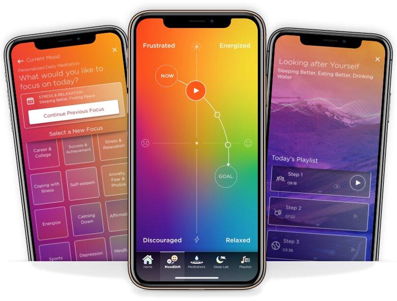 Meditation apps with mood tracking features can greatly benefit from machine learning features (*image by [Mindwell](https://www.mindwell.live/){ rel="nofollow" target="_blank" .default-md}*)