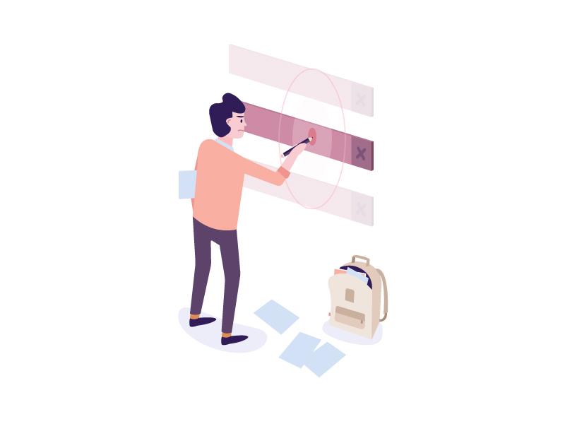 At the first stage we gather as much information as possible (*image by [maryanne](https://dribbble.com/maryannemade){ rel="nofollow" .default-md}*)