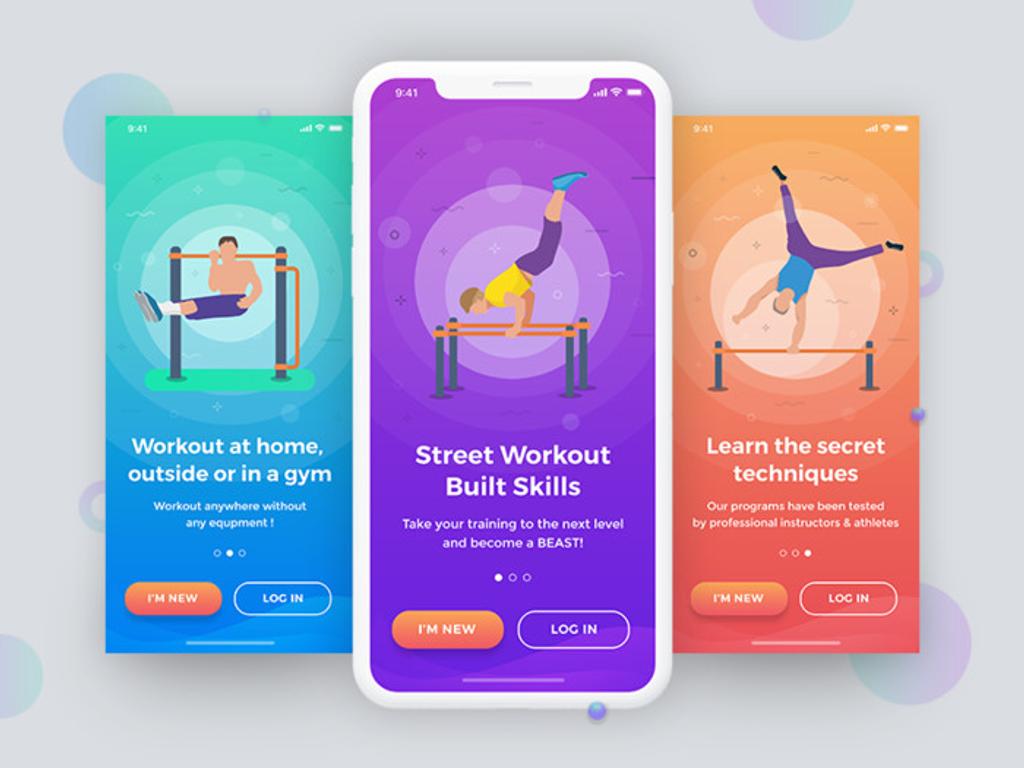An example of onboarding in a fitness app