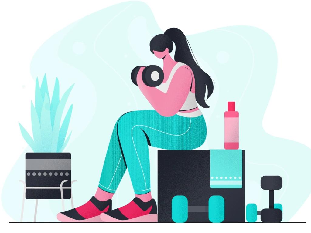 Home fitness (*image by [Sushama Patel](https://dribbble.com/suspatel){ rel="nofollow" .default-md}*)