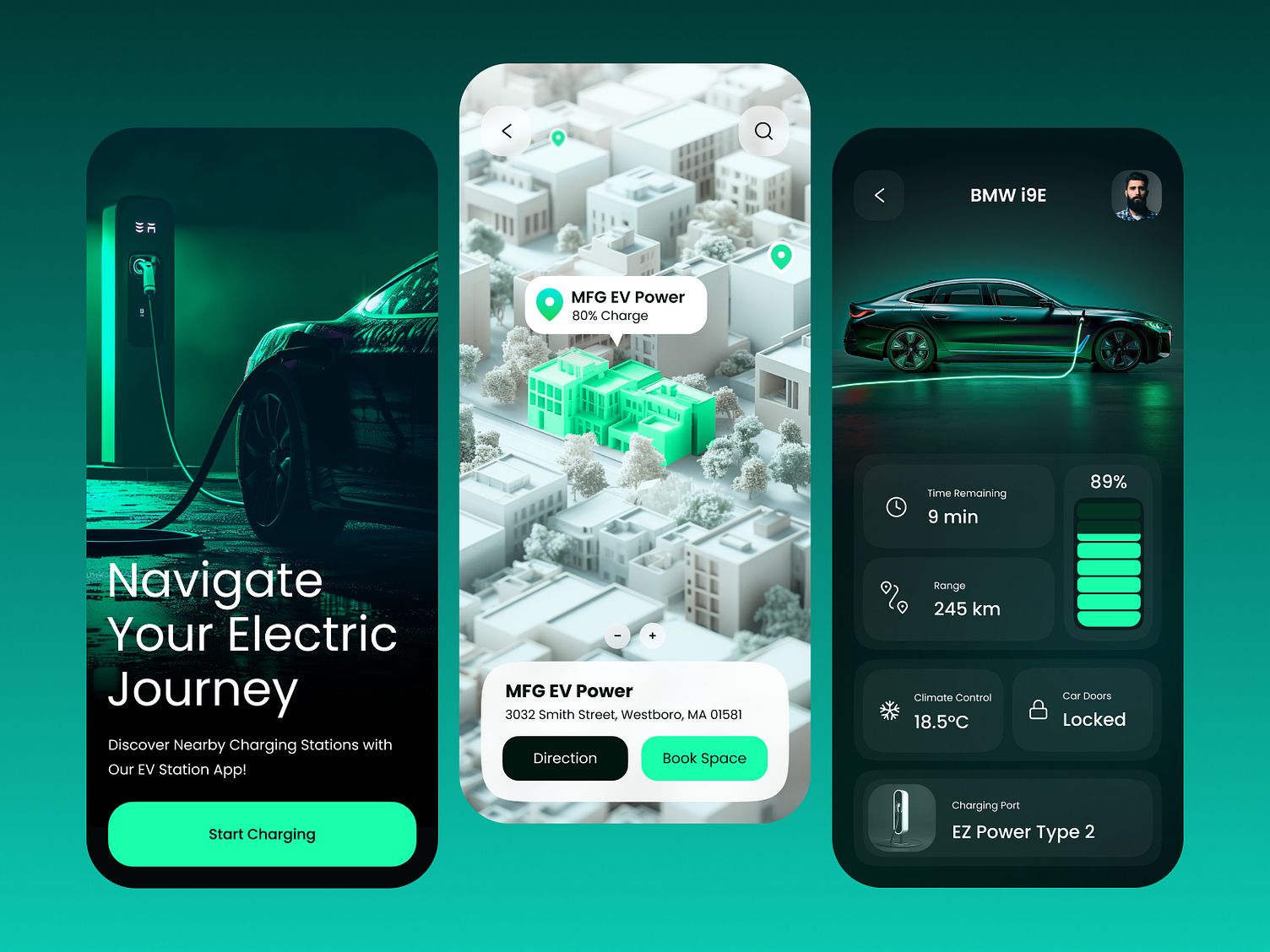 An example of the EV charging station app that ensures drivers have convenient access to power wherever they travel