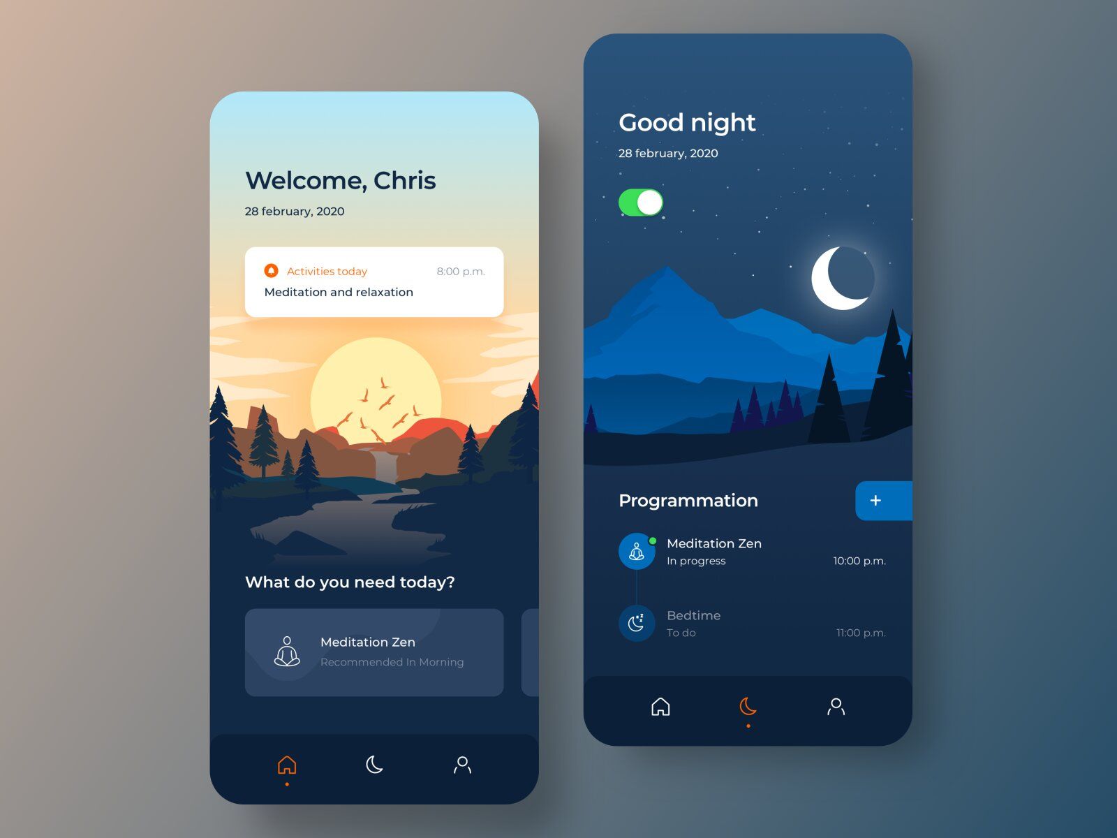 Mindfulness app can also contribute to a healthy lifestyle (*image by [Angel Villanueva](https://dribbble.com/sogaso){ rel="nofollow" target="_blank" .default-md}*)