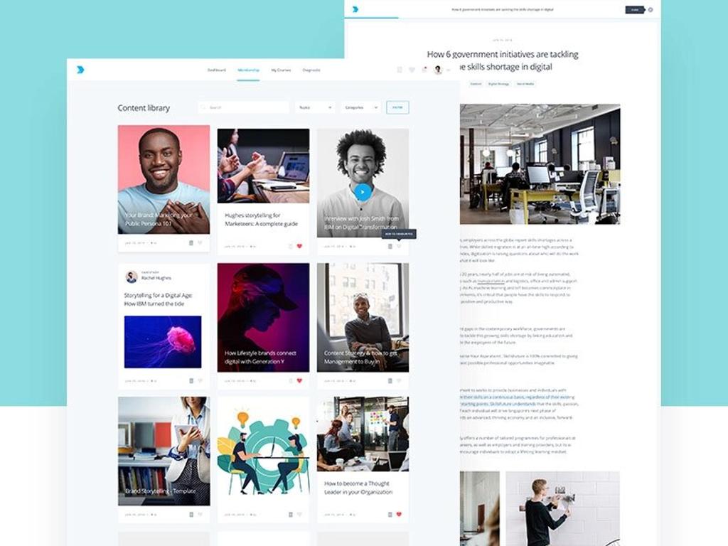 Content Library examples (*image by [Jamie Ritchie](https://dribbble.com/jamieritchie){ rel="nofollow" target="_blank" .default-md}*)