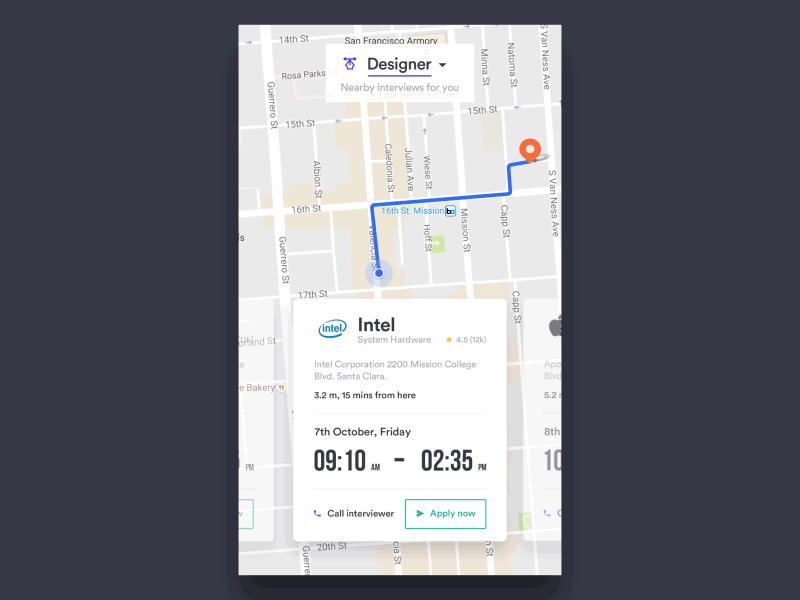 It would be impossible to create a navigation app without geolocation technologies (*image by [Udhaya chandran](https://dribbble.com/udhaya){ rel="nofollow" .default-md}*)