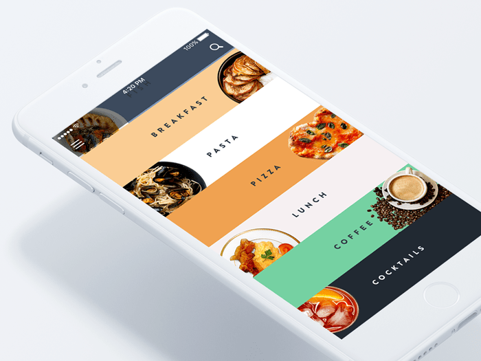 Convenient navigation means a lot to users of the app for your restaurant (*image by [Anton Borzenkov](https://dribbble.com/borzenkov){ rel="nofollow" .default-md}*)