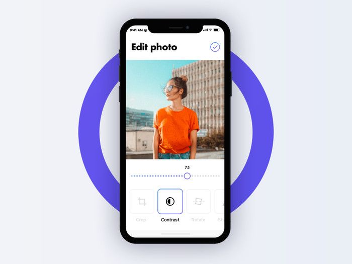 These features сan be found in almost any photo editing app (*image by [Robert Karnovski](https://dribbble.com/karnovski){ rel="nofollow" .default-md}*)