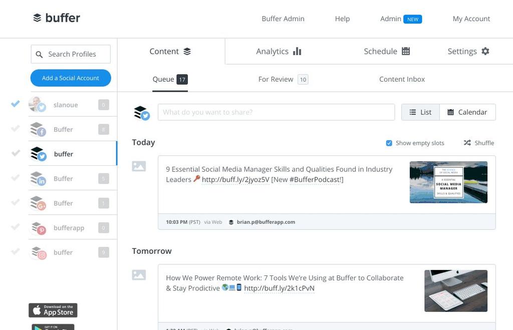 The MVP was quite different from the current version of Buffer