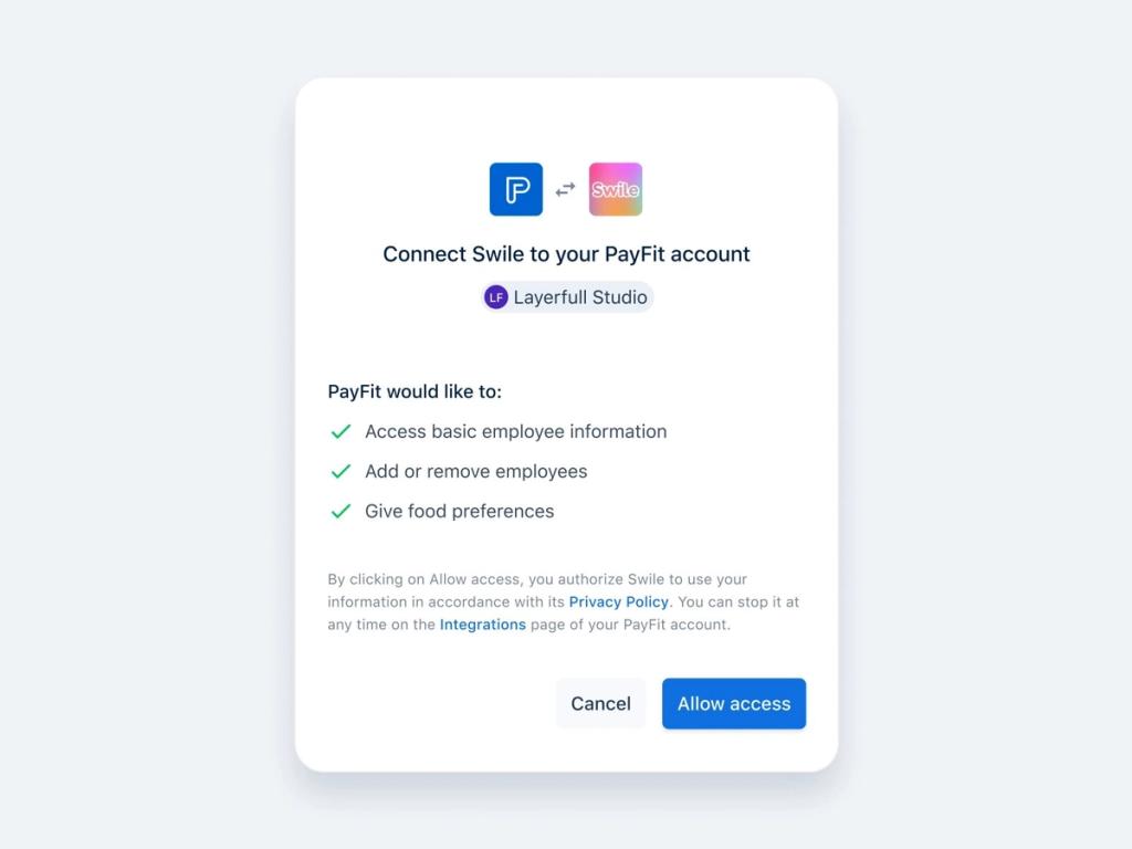Integration interface example (*image by [Gauthier Casanova](https://dribbble.com/gauthiercasanova){ rel="nofollow" target="_blank" .default-md}*)