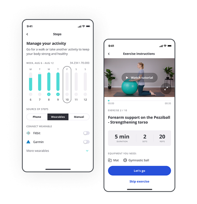 Screenshot of the Caspar Health app
