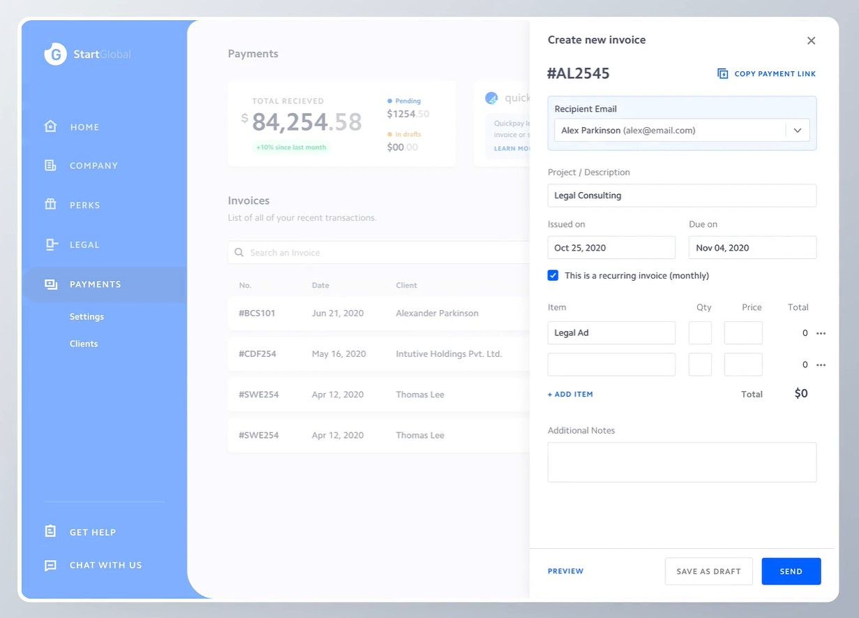 Invoicing automation can greatly benefit your business (*image by [Vishnu Prasad](https://dribbble.com/vlockn){ rel="nofollow" target="_blank" .default-md}*)