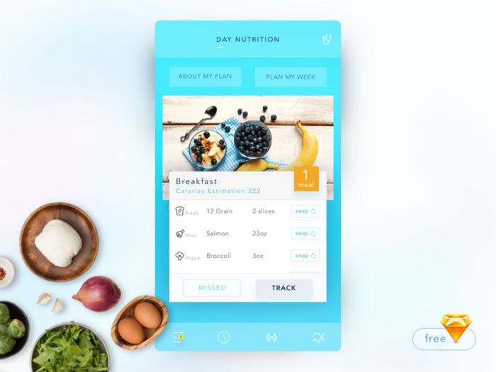 Diet apps like this help to monitor your daily nutrition (*image by [Jajang Irawan](https://dribbble.com/Izzi){ rel="nofollow" .default-md}*)