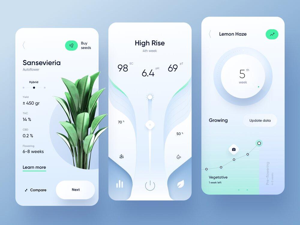 Example of the app for plant watering