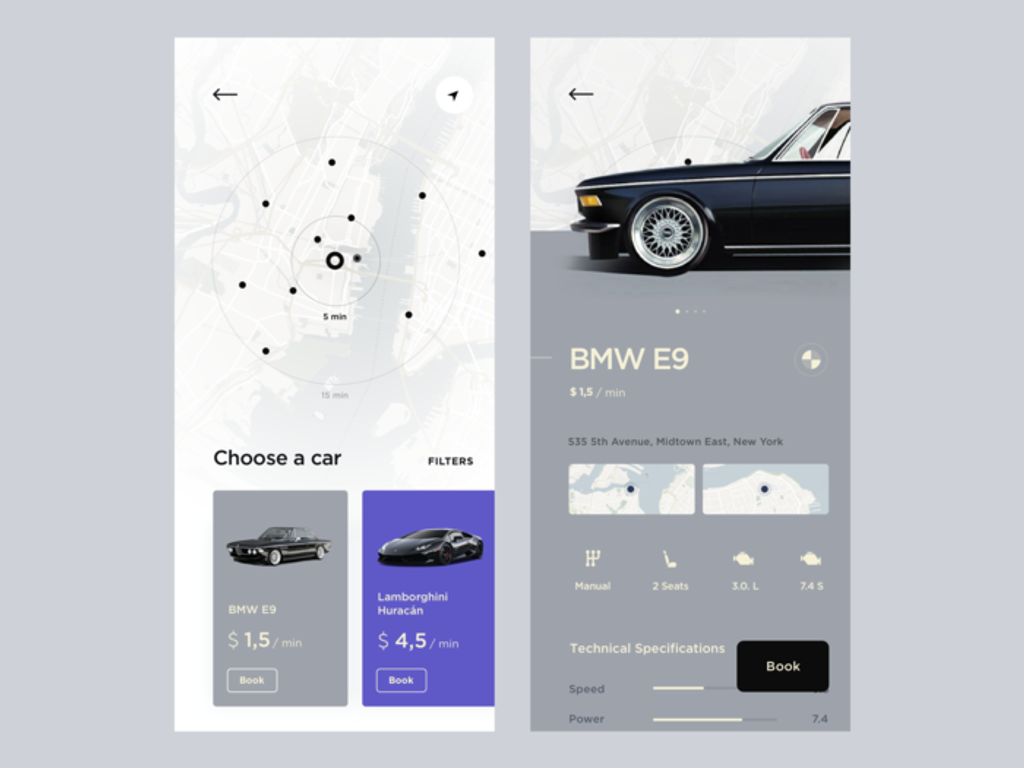 The Car Booking Feature can be found in many travel apps