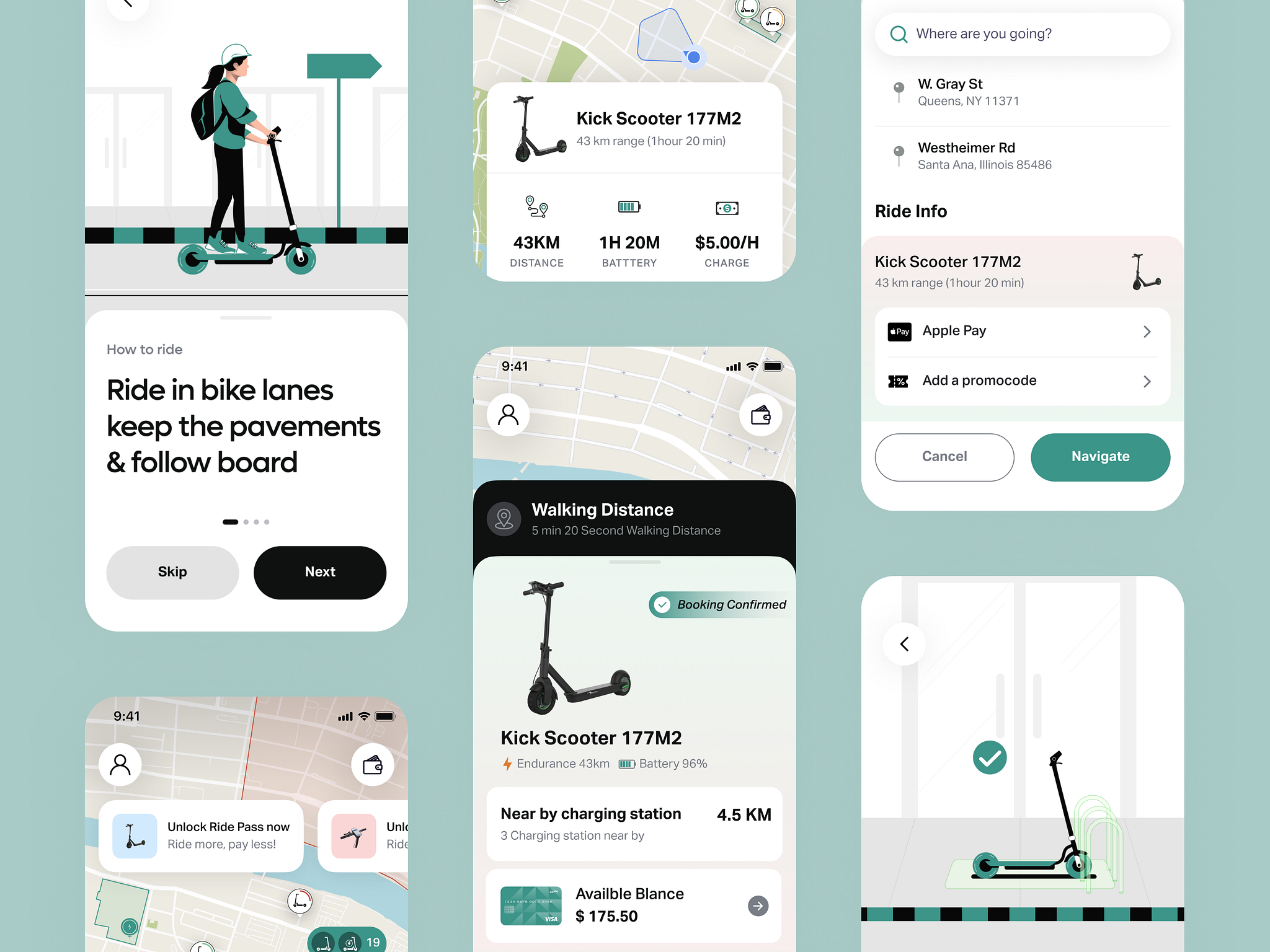 An example of digital product e-scooter rental app