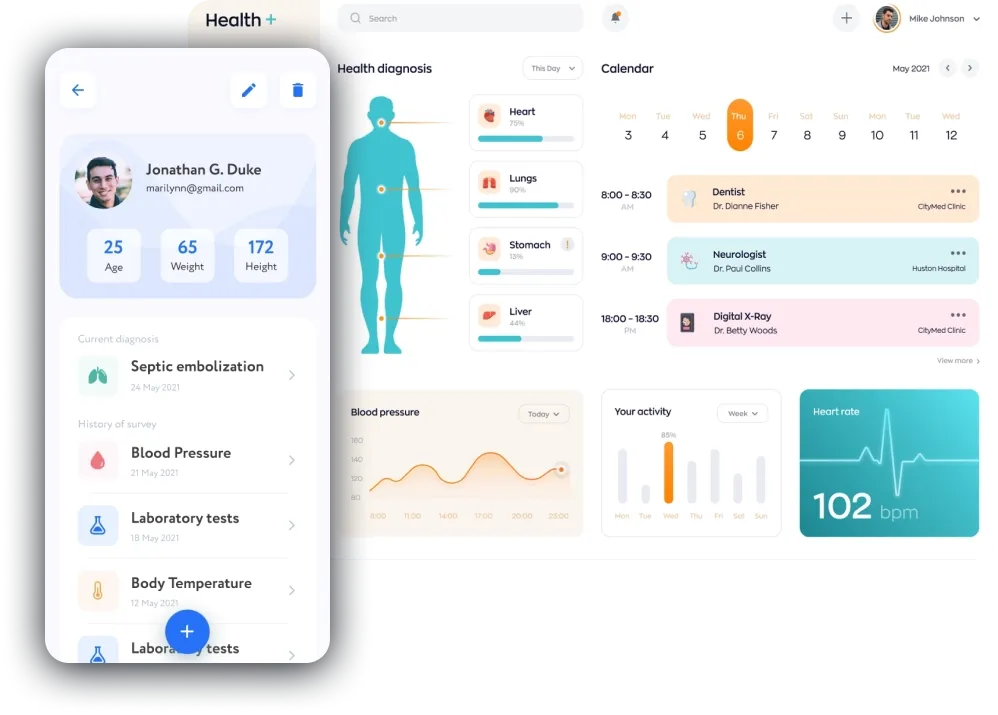 Screenshot of the healthcare app