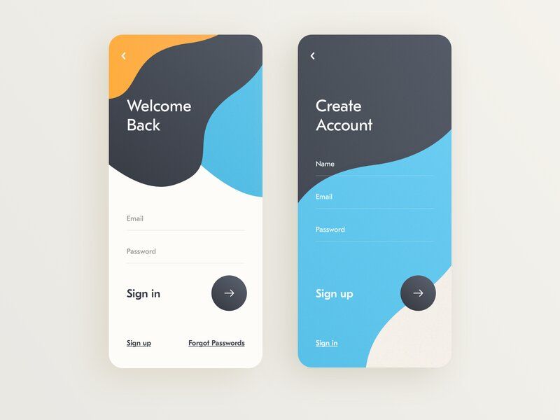 Sign in/up example for e-Learning platforms that you can use during your educational app development (*image by [Giga Tamarashvili](https://dribbble.com/Tamarashvili){ rel="nofollow" .default-md}*)