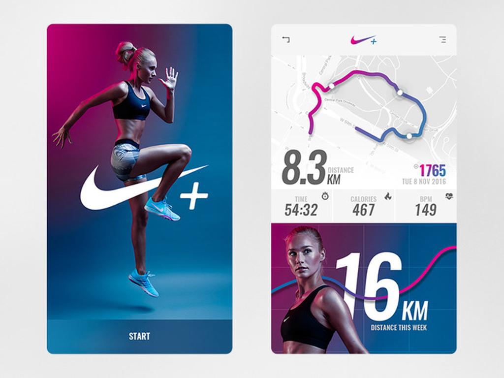 Nice-looking concept of the Nike running app