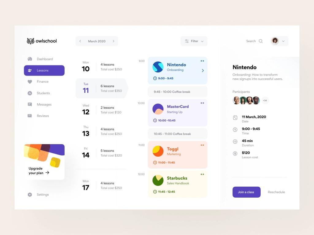 To create an online class consider adding a lesson Screen with a description 