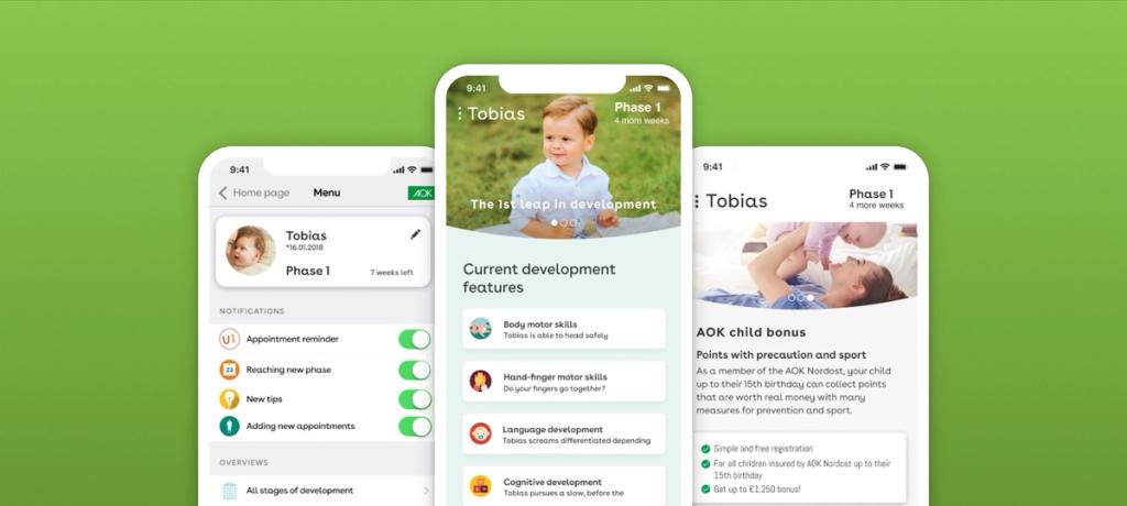 Screenshots of the Humanoo Kids app showing a child’s development phase