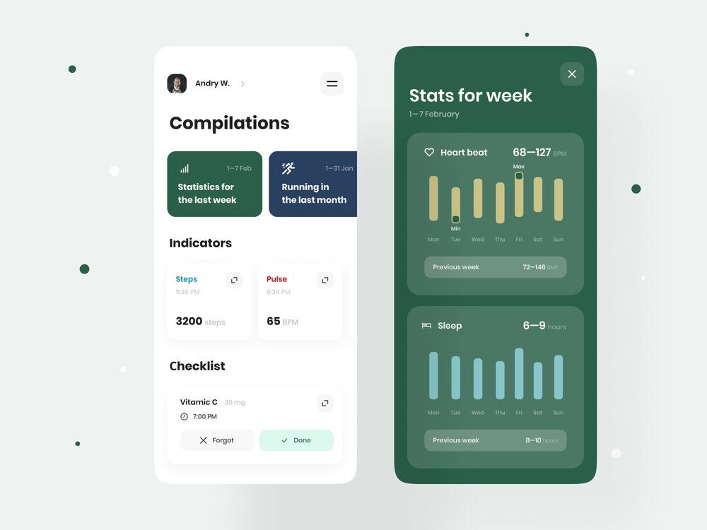 Many mental health services opt for mobile apps since they offer a wide-variety of third party integrations (*image by [Dmitry Lauretsky](https://dribbble.com/dlauretsky){ rel="nofollow" target="_blank" .default-md}*)