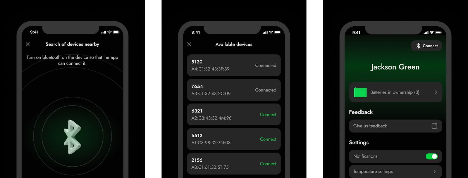 Screenshots of the Norsk Guardian app