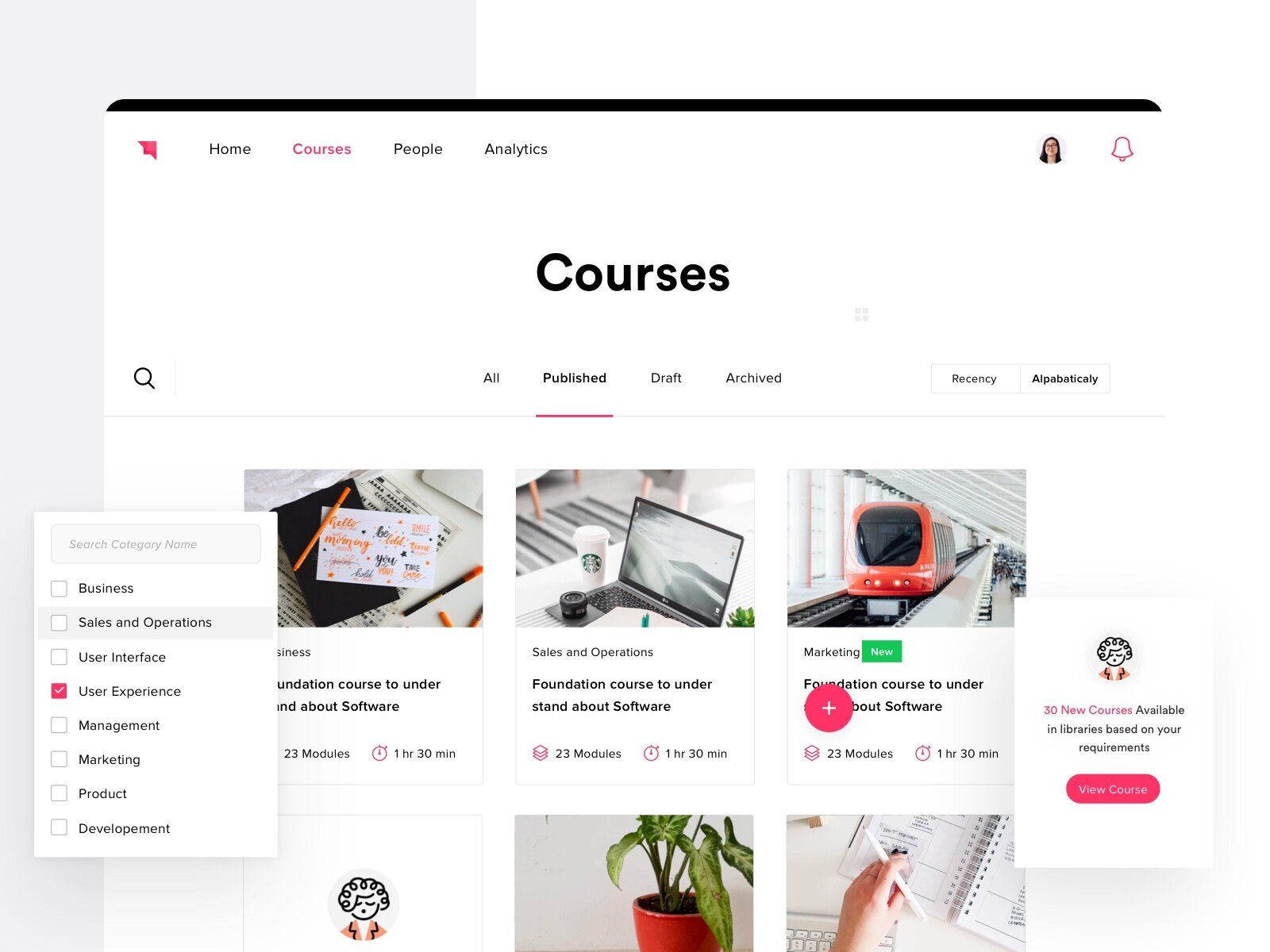 An example of online learning website titles screen example that you can use to during the website development (*image by [Brucira Design](https://dribbble.com/Bruciradev){ rel="nofollow" .default-md}*)