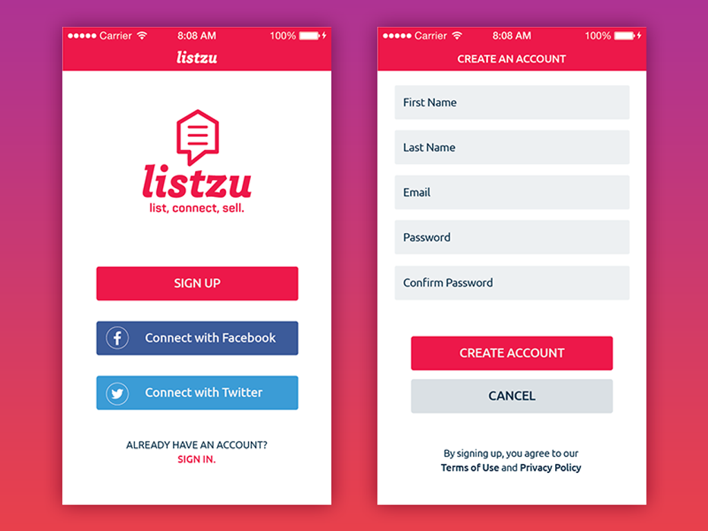Make the sign up process as fast and easy as possible 