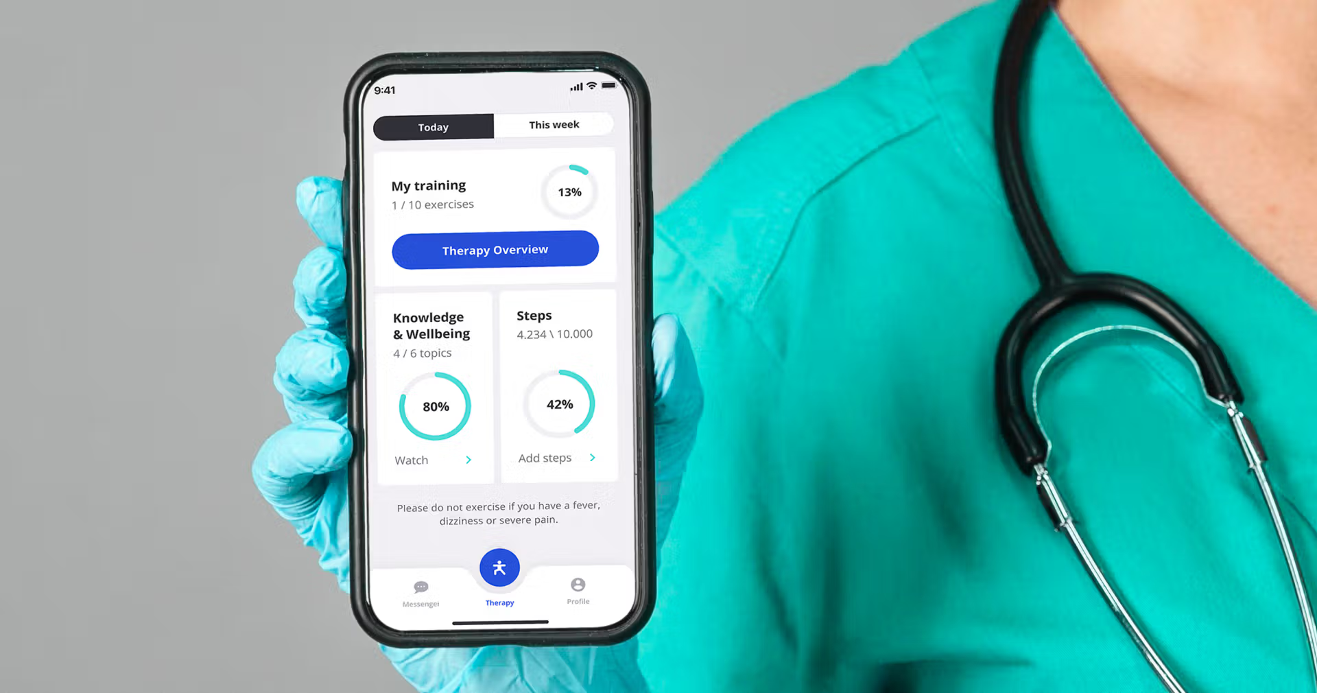 An example of the telemedicine app that provides remote medical healthcare services