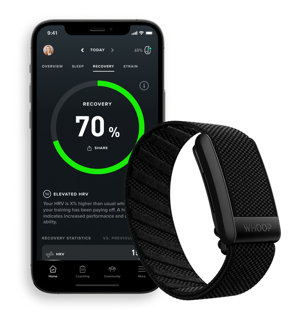 Screenshot of the WHOOP app for the wearable strap