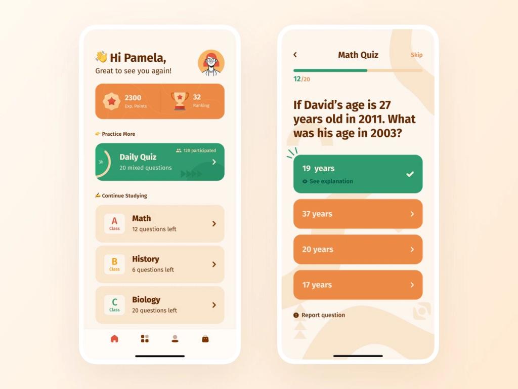 Quizzes and test are great to keep users engaged on such platforms 