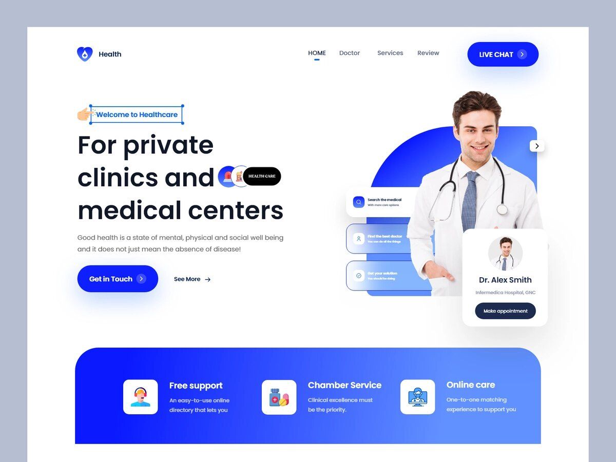Electronic health record is a healthcare software that to manage patient data (*image by [Masud Rana](https://dribbble.com/mrstudio)){ rel="nofollow" target="_blank" .default-md}*)