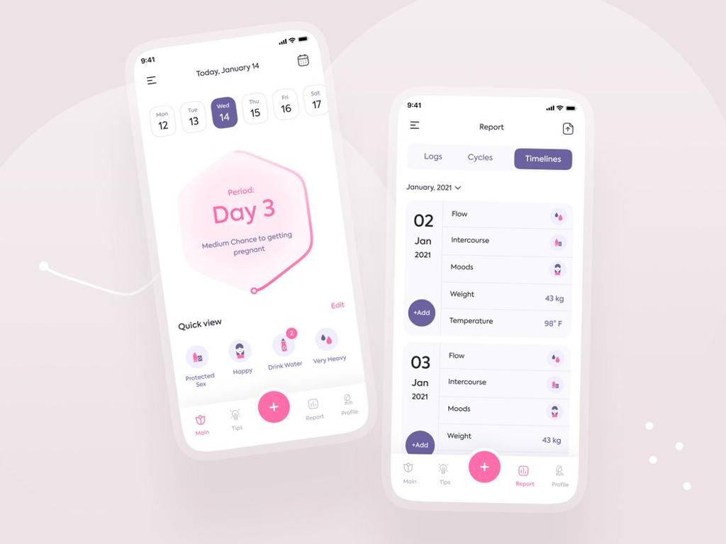 The period tracker app offers virtual monitoring, allowing users to track their menstrual cycles and receive insights for better reproductive health management