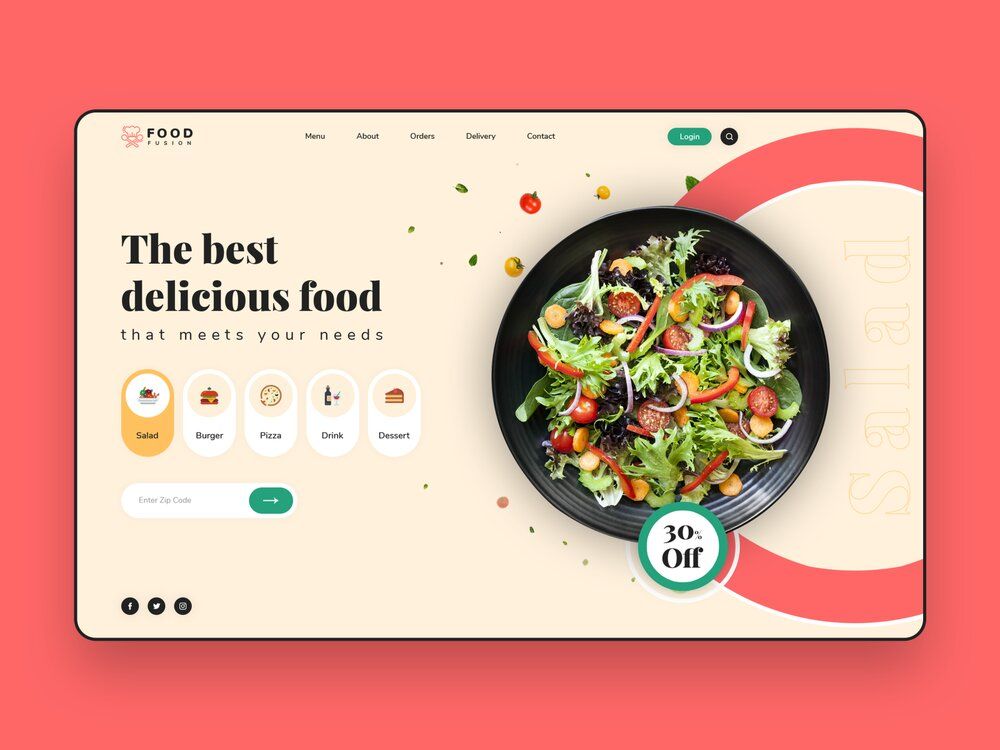 To build a food delivery website, think of the sign up feature as something optional (*image by [CMARIX Technolabs](https://dribbble.com/CMARIXTechnoLabs){ rel="nofollow" target="_blank" .default-md}*)