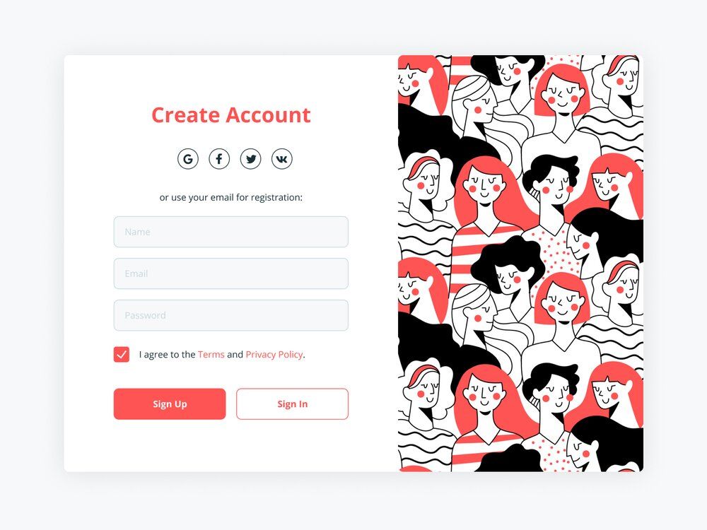 A very simple sign up for delivery services that still should be optional (*image by [Natalia K](https://dribbble.com/nataliakir){ rel="nofollow" target="_blank" .default-md}*)
