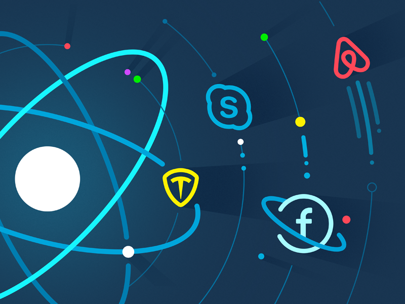Many popular apps are built in React Native, yours can be next! (*image by [Vlad Shagov](https://dribbble.com/shagov){ rel="nofollow" .default-md}*)