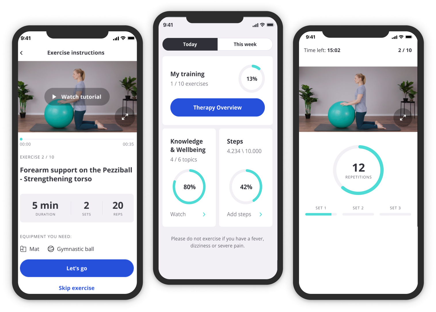 Screenshots of the Mindance app created by Stormotion